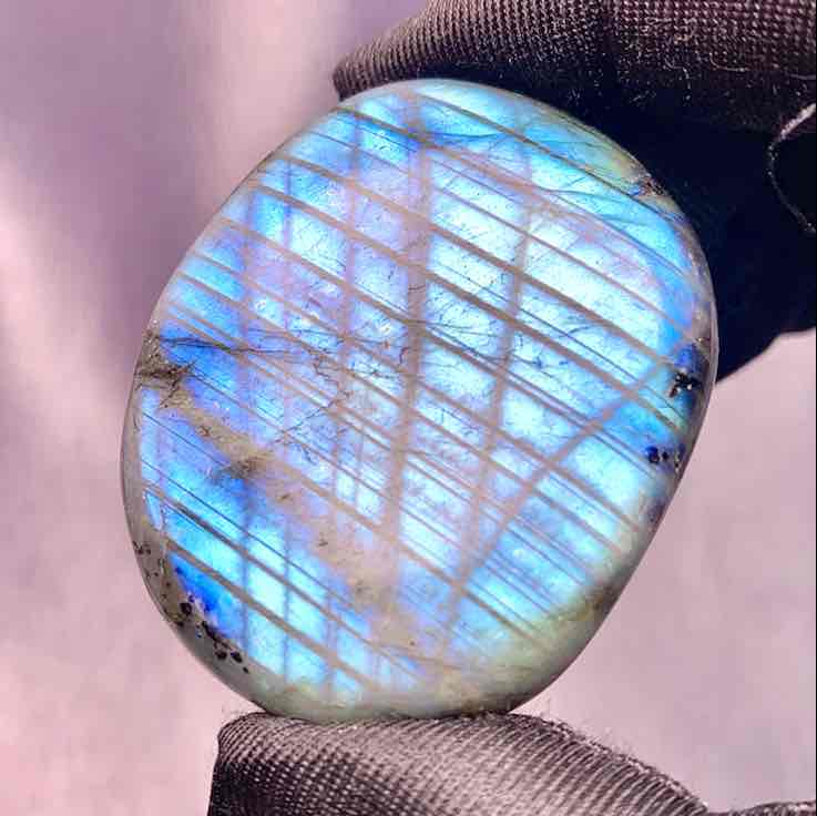 Labradorite Palm Stone Flashy