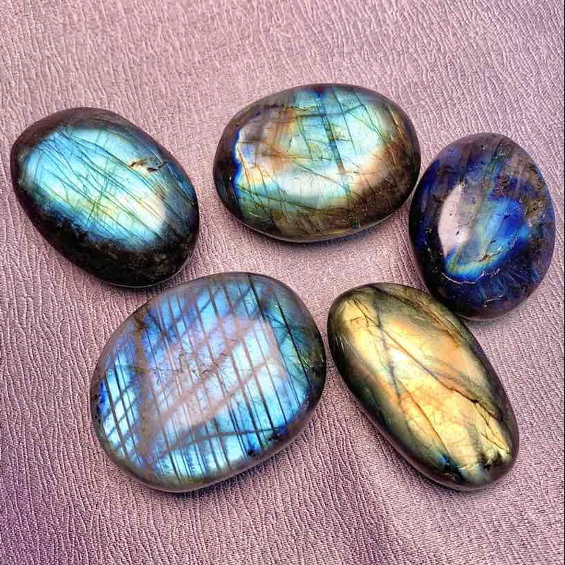 Labradorite Palm Stone Flashy