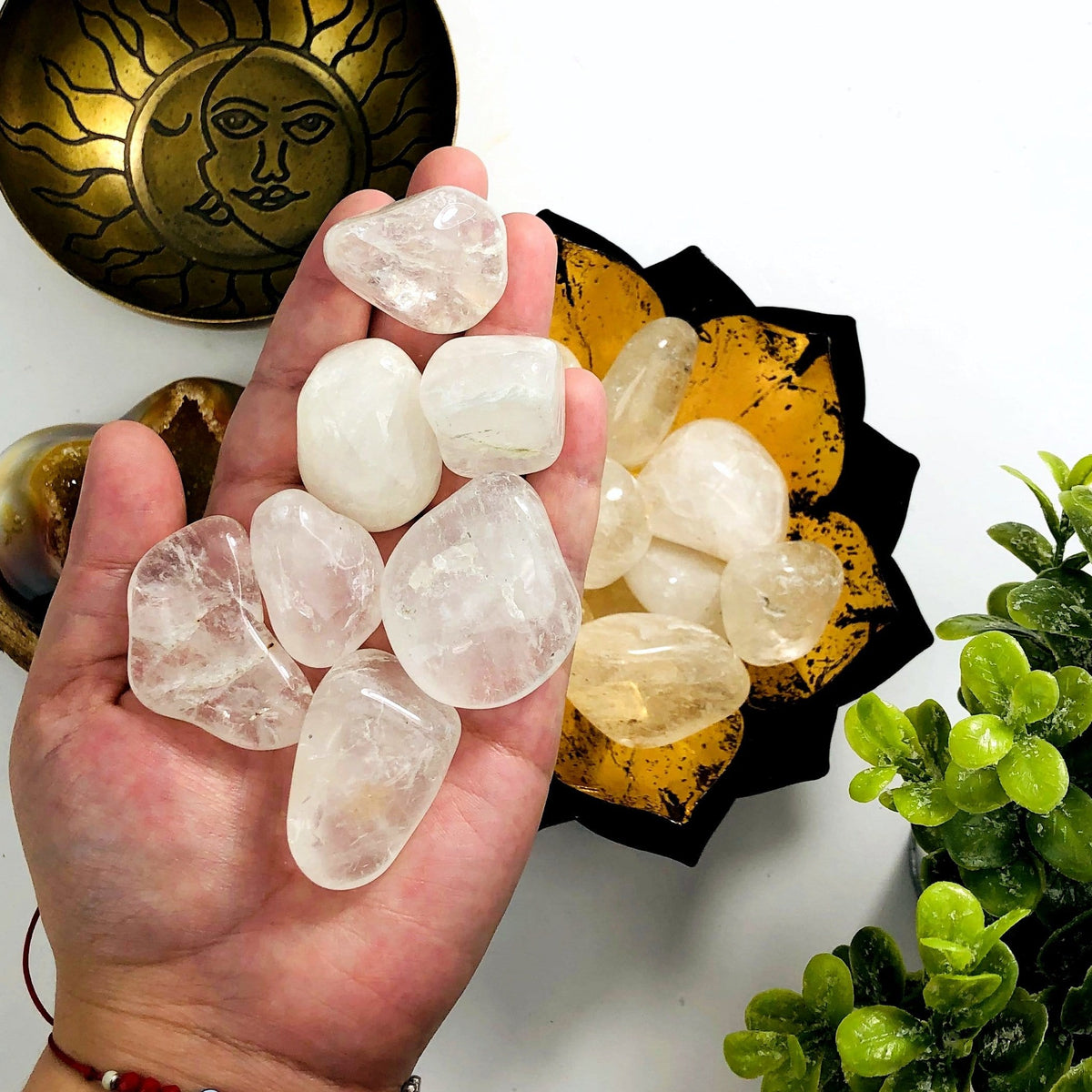 1/2 lb Crystal Quartz Tumbled Gemstones - Polished Stones - Jewelry supplies - Arts and Crafts