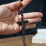 Jesus Cross Wooden Necklace