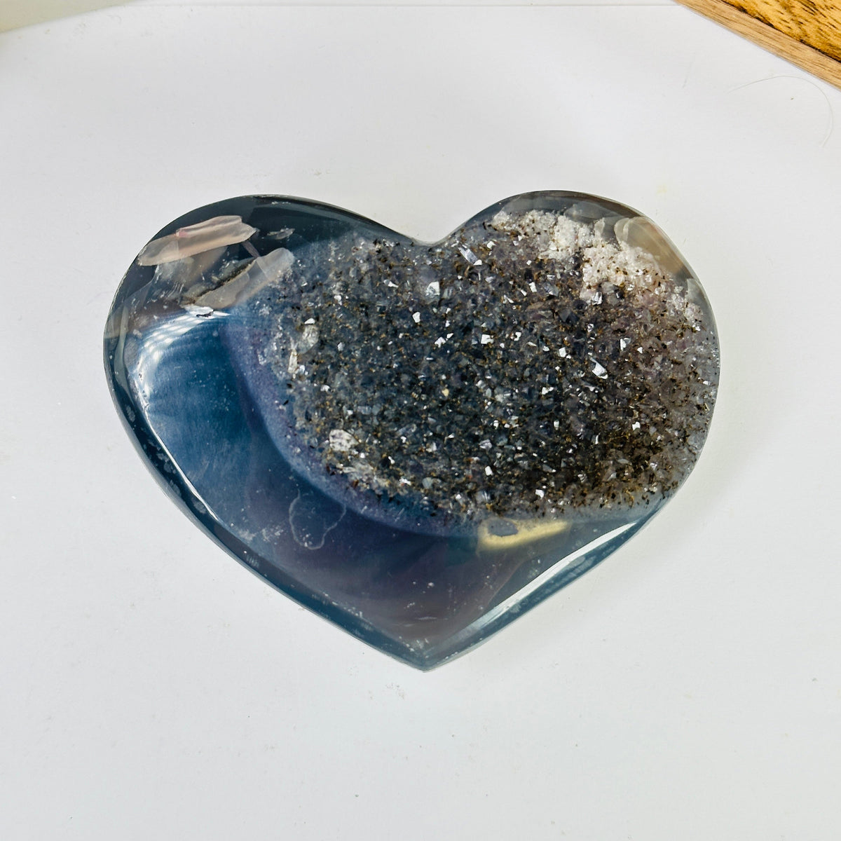 Agate Polished Crystal Heart One-of-a-Kind