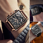 【Olevs】Luminous Luxury Square Business Automatic Mechanical Watch