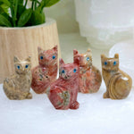 Soapstone Cat Crystal Carving from Peru - You Choose Color