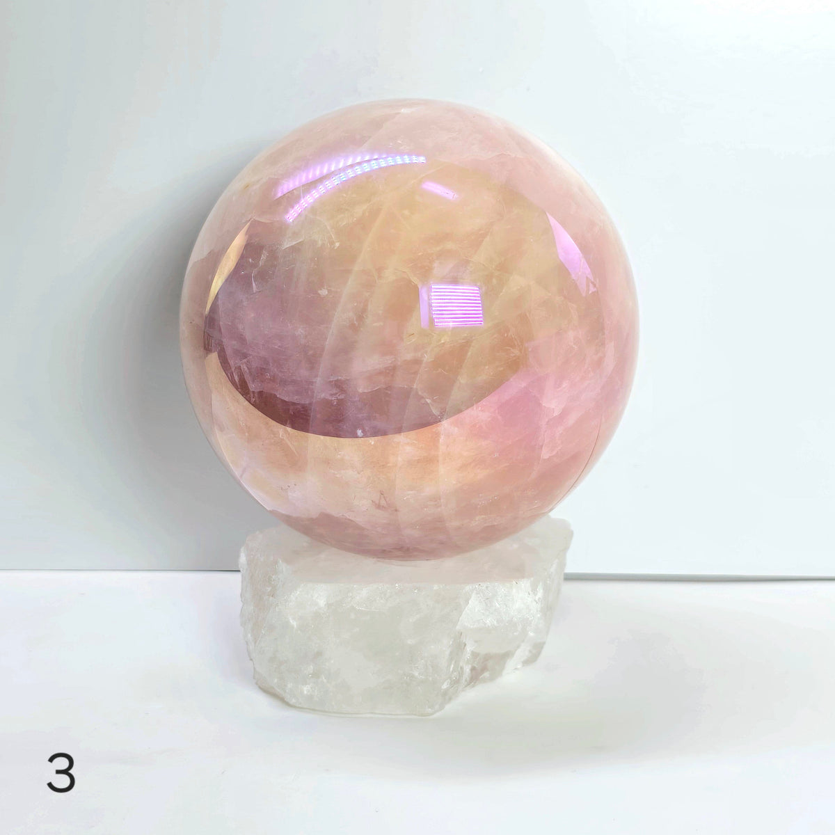 Angel Aura Rose Quartz Large Crystal Sphere - You Choose