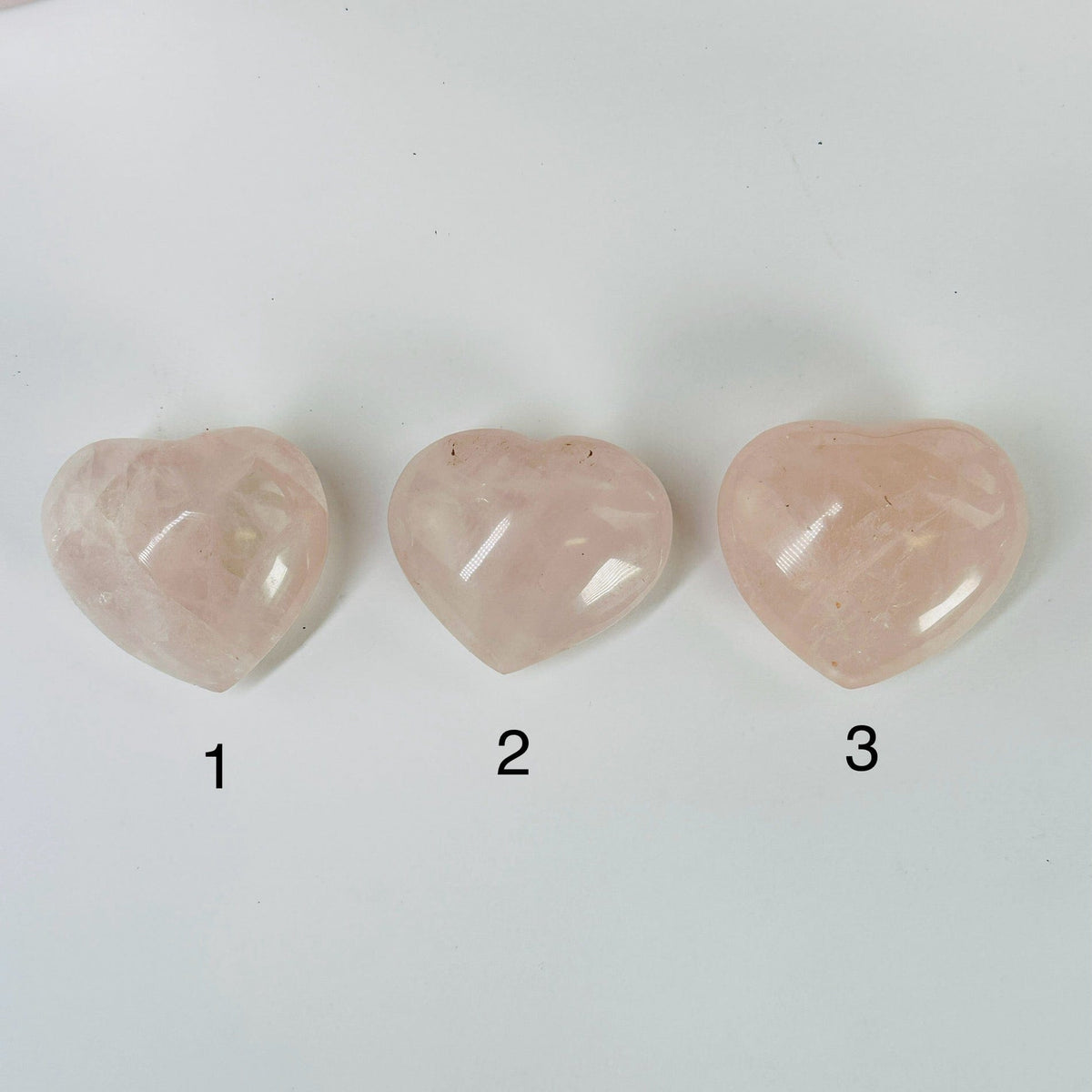 Rose Quartz Puffy Crystal Heart YOU CHOOSE