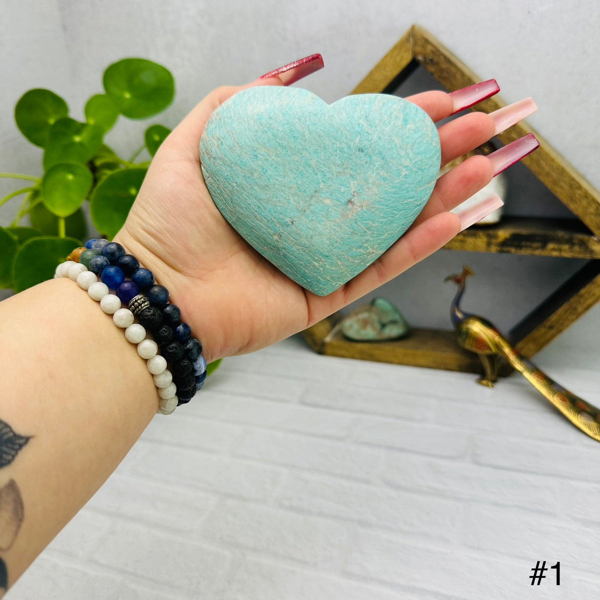 Polished Amazonite Heart - YOU CHOOSE