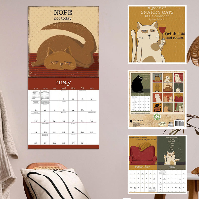 A Year of Snarky Cats 2024 Wall Calendar