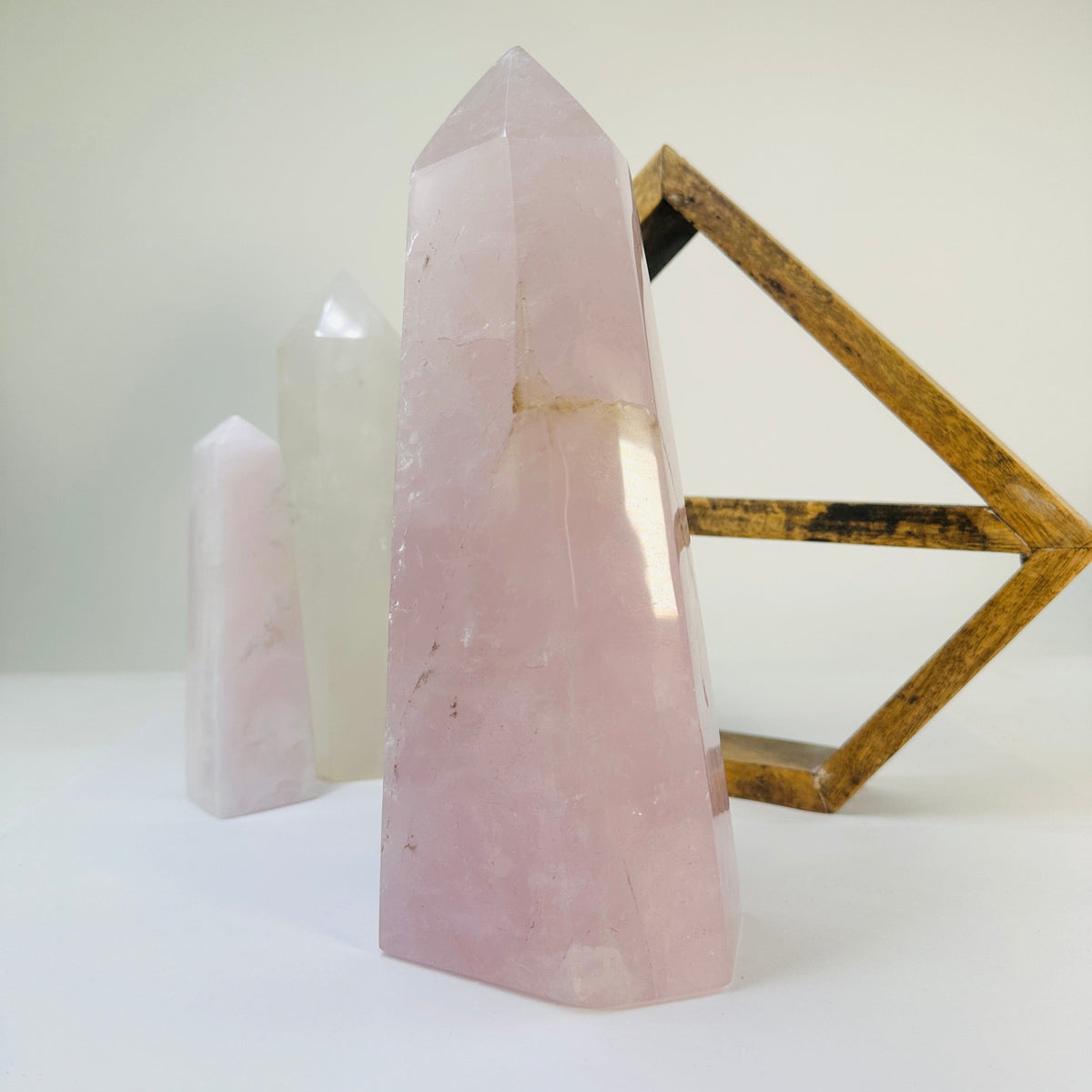 Large Rose Quartz Polished Crystal Tower OOAK