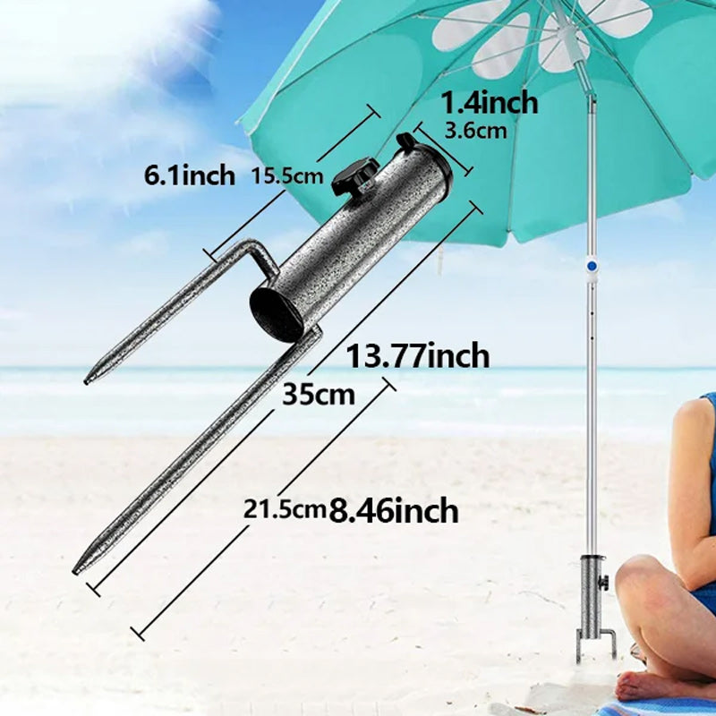 Heavy-Duty Adjustable Spiral Ground Anchor Umbrella Holder