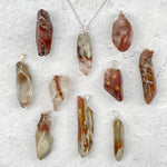 Amphibole Quartz Tumbled Gemstone Pendants with Silver Plated Bail