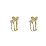 Simple Zircon Chain Tassel Earrings