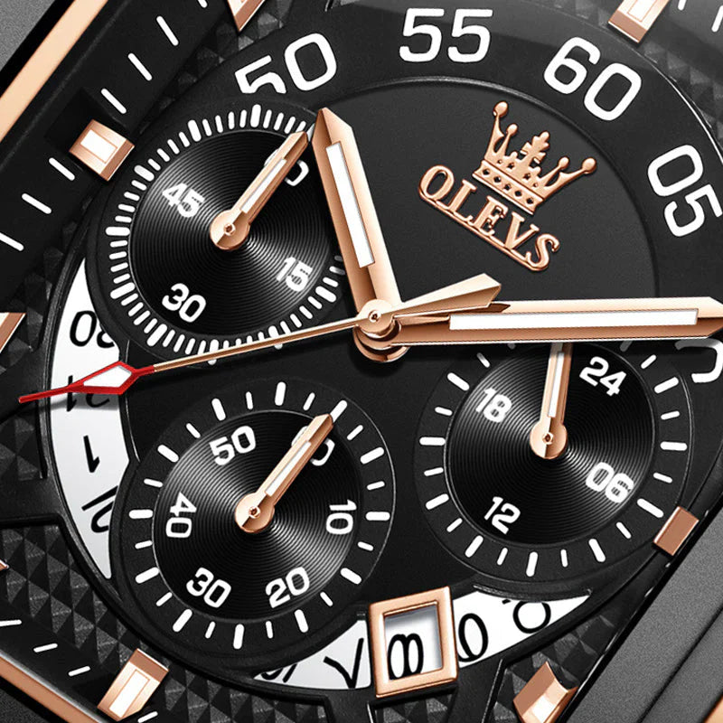 【Olevs】Luminous Luxury Square Business Automatic Mechanical Watch