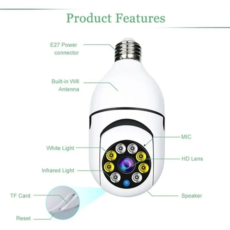 Wireless Wifi Light Bulb Camera Security Camera