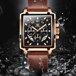 【Olevs】Luminous Luxury Square Business Automatic Mechanical Watch