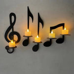 Black Music Note Wall Sconce