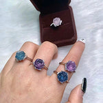 Fluorite Rose Rings