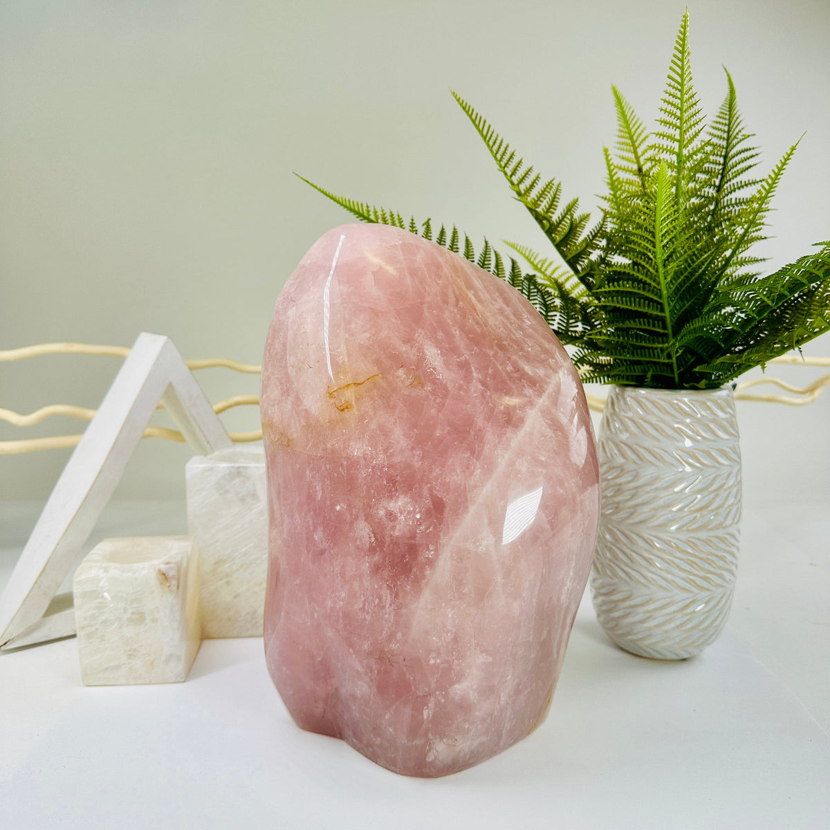 Extra Large Rose Quartz Freeform Cut Base Crystal