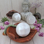 Selenite Sphere - White Orb - Healing Crystals Chakra Gemstone