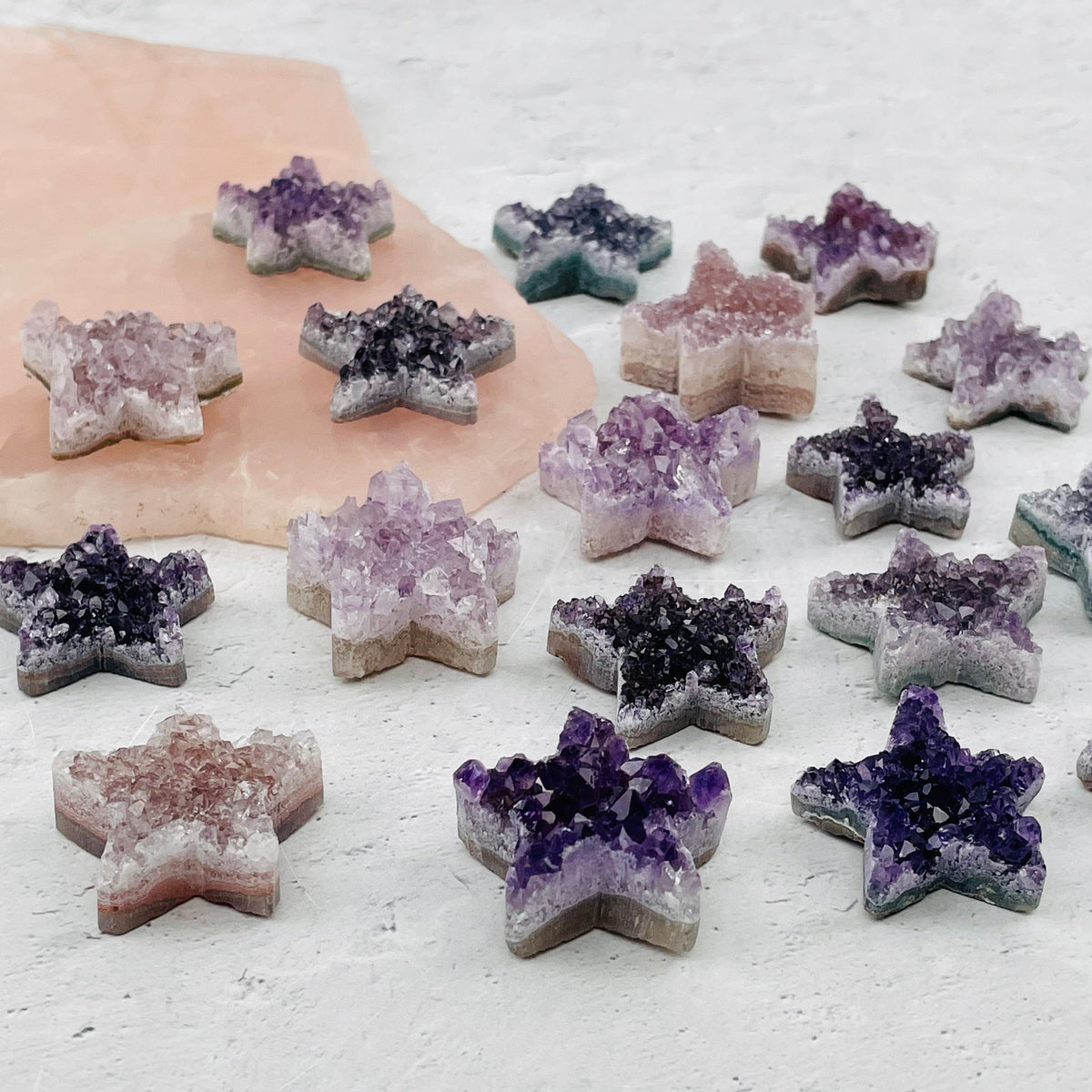 Amethyst Druzy Star - Amethyst Star Cabochon (RK10B27)