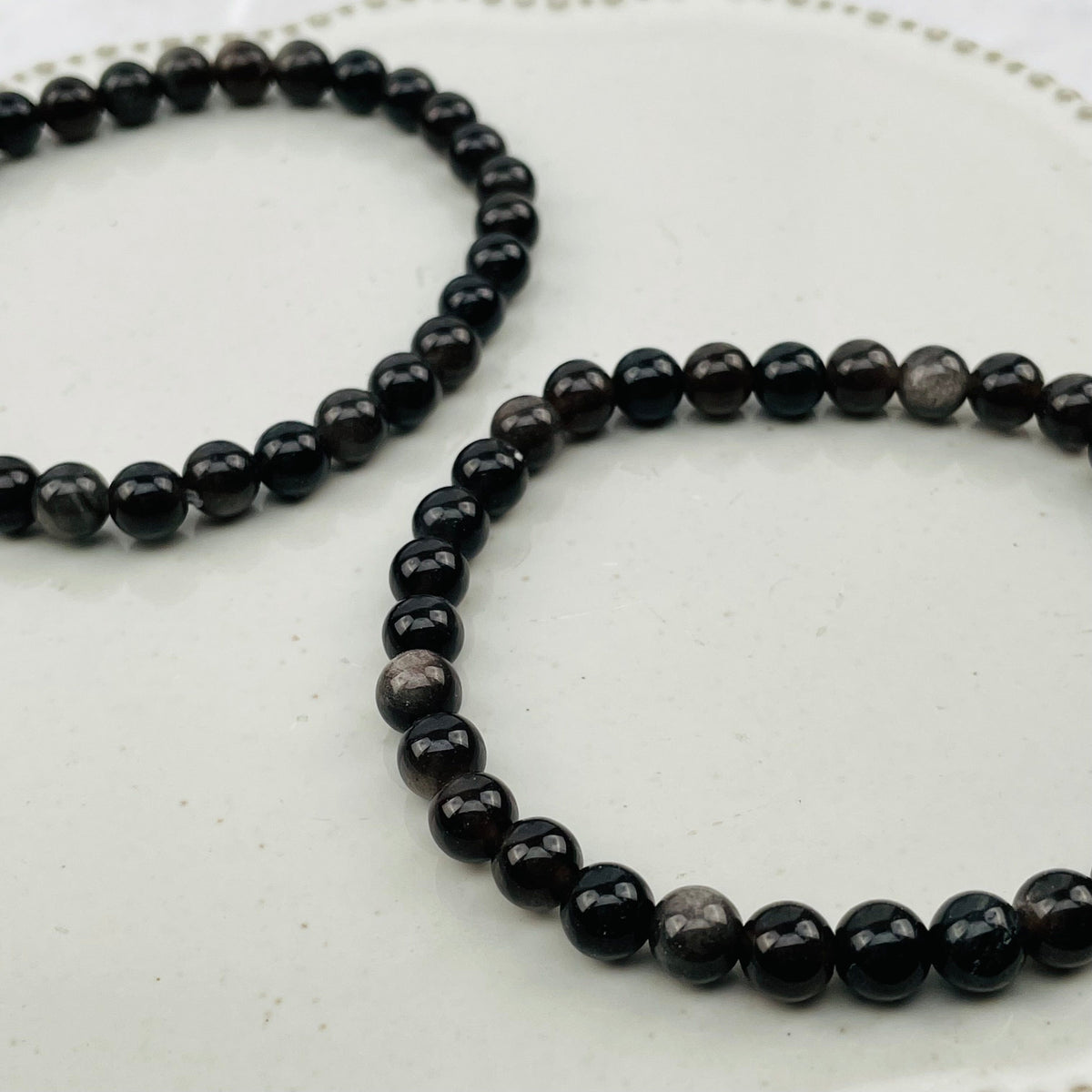 Silver Sheen Obsidian Bracelets - 6mm - High Quality -