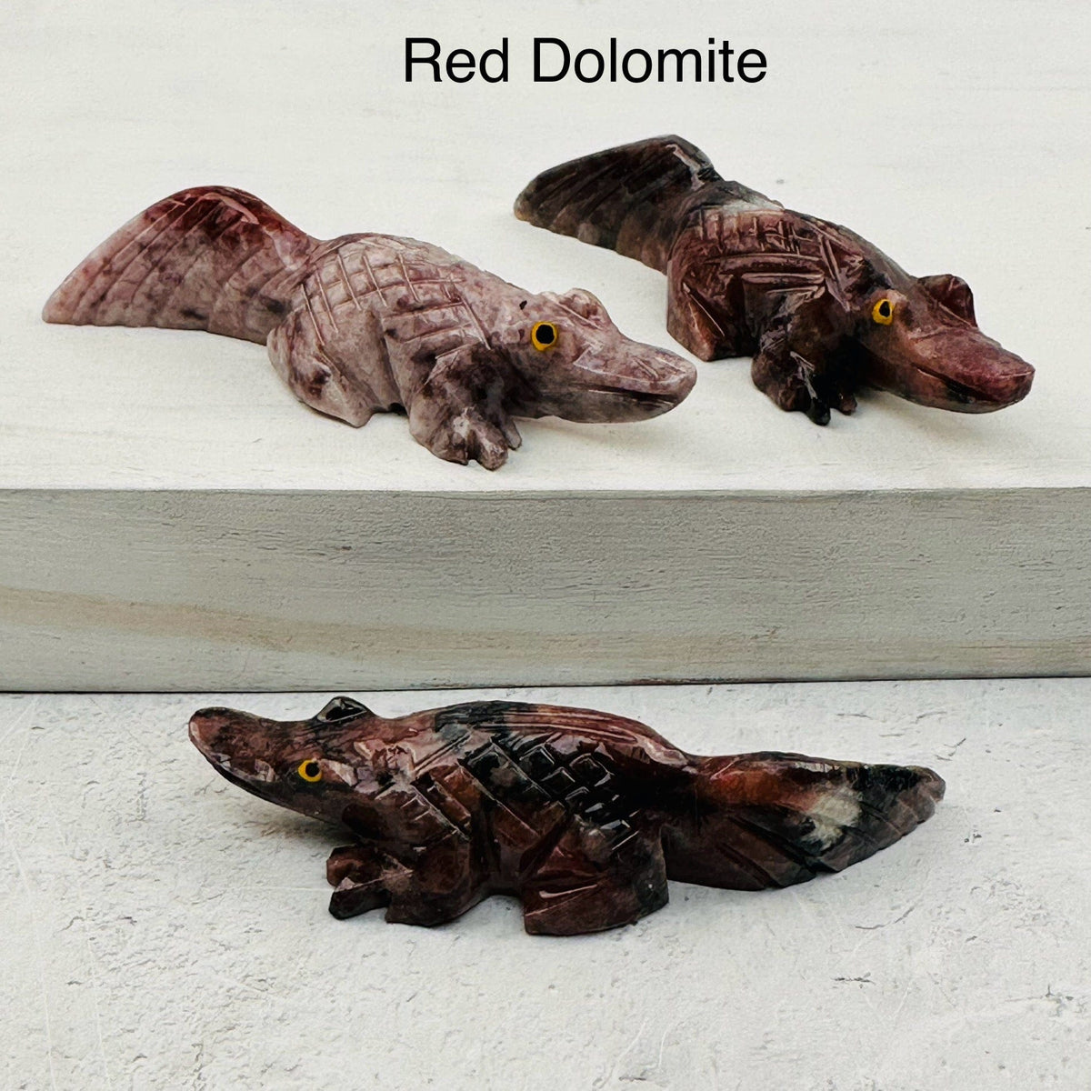 Dolomite Carved Crystal Alligator - You Select the Color -