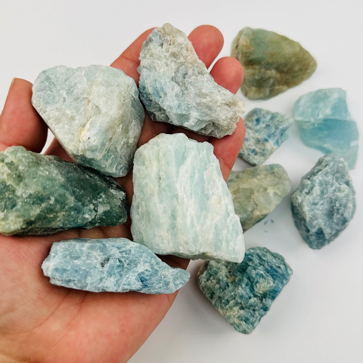 1 pound bag Rough Aquamarine Crystal Stones