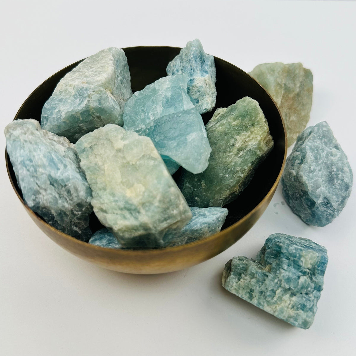 1 pound bag Rough Aquamarine Crystal Stones