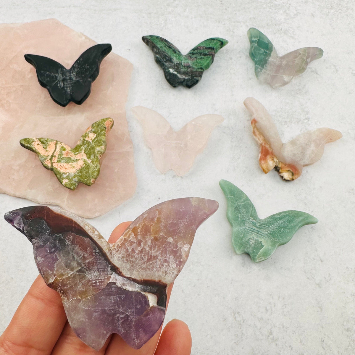 3D Gemstone Carved Crystal Butterfly - YOU CHOOSE STONE