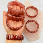 Gemstone Stretch Bracelet - Strawberry Quartz Bracelet