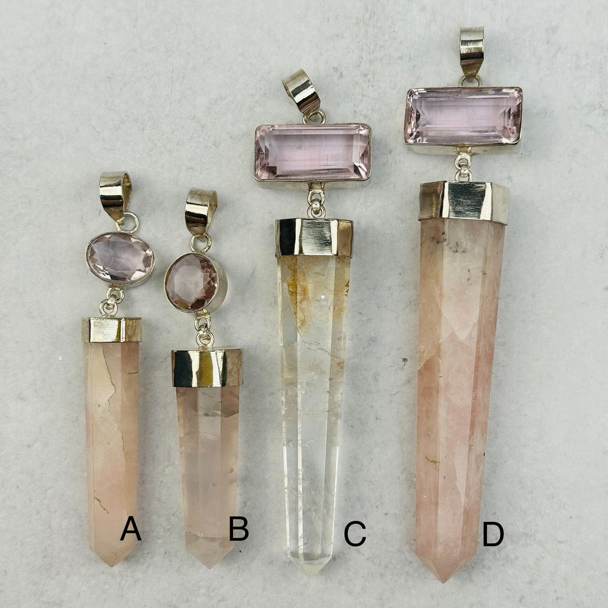 Large Rose Quartz Pendants - You Choose -