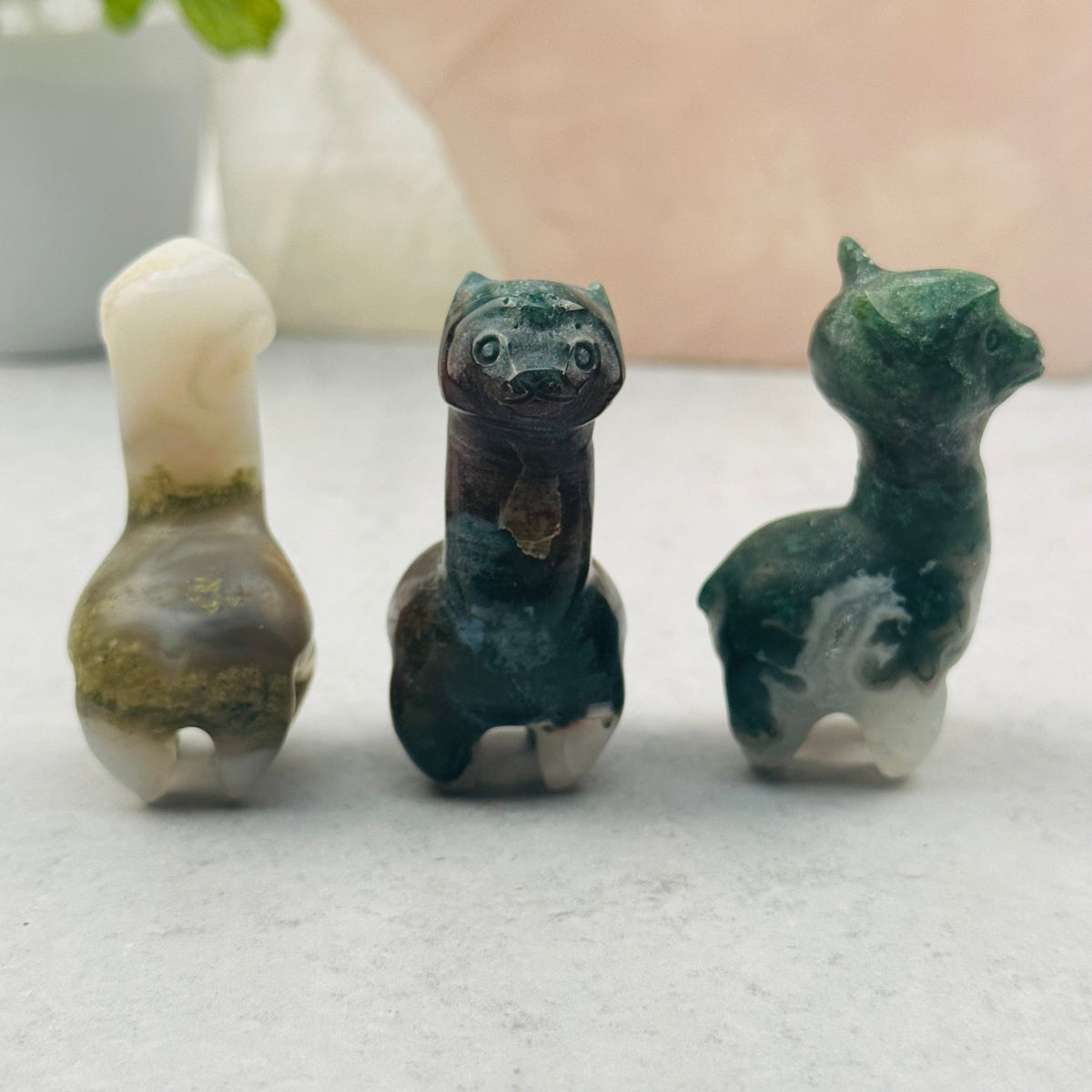 Carved Gemstone Alpaca - You Choose Stone -