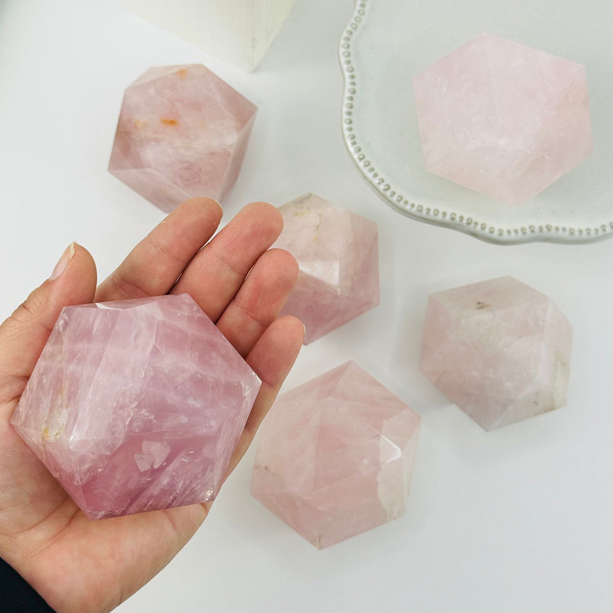 Rose Quartz Geometric Shape - By Weight -