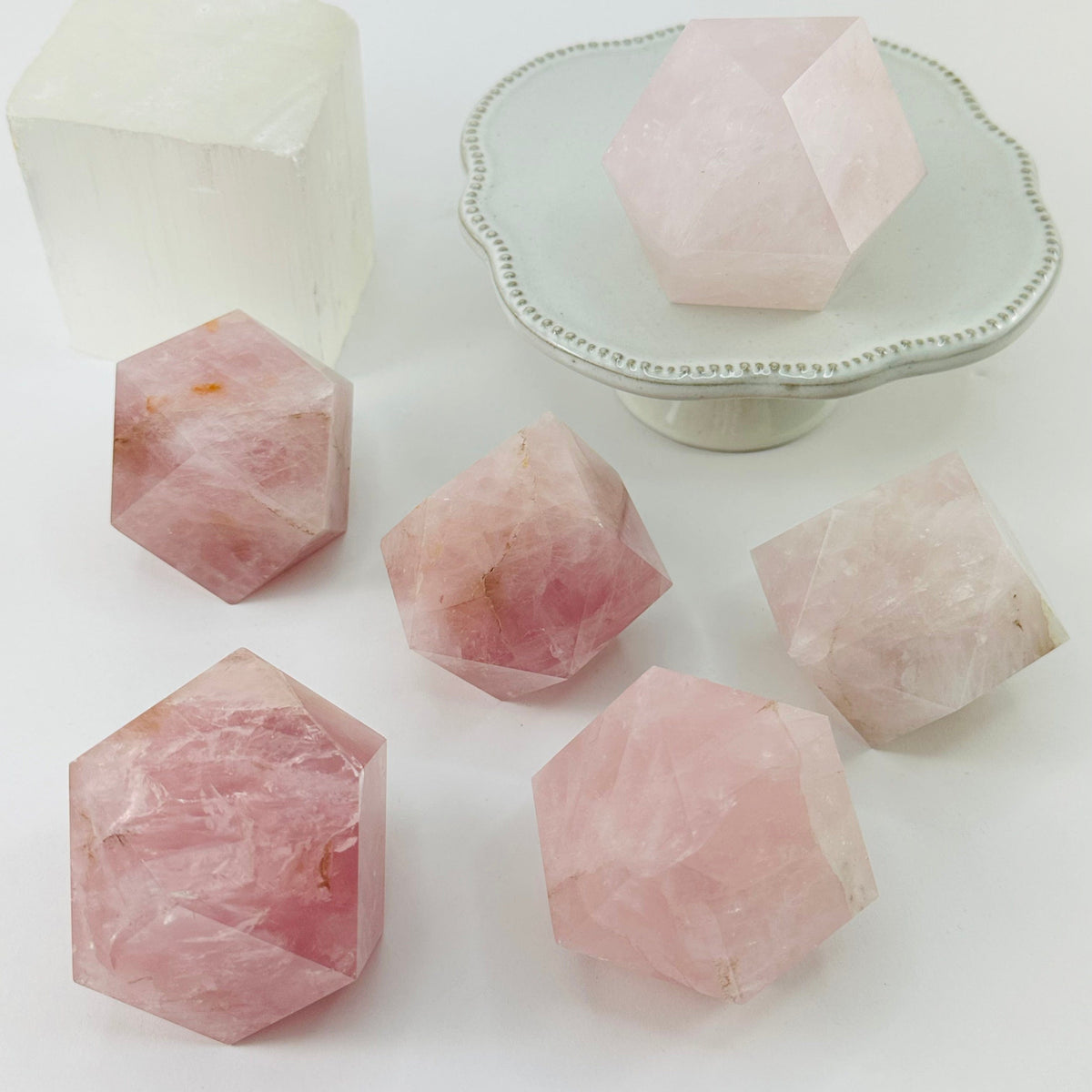 Rose Quartz Geometric Shape - By Weight -