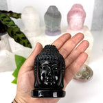 Carved Crystal Buddha Head Figurine