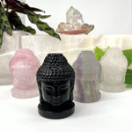 Carved Crystal Buddha Head Figurine