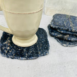 4 pcs Sodalite Free Form Stone Coaster - Crystal Coasters - Set of 4