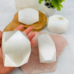 Selenite Crystal Charging - Tumbled Polygon Shape - By Weight -