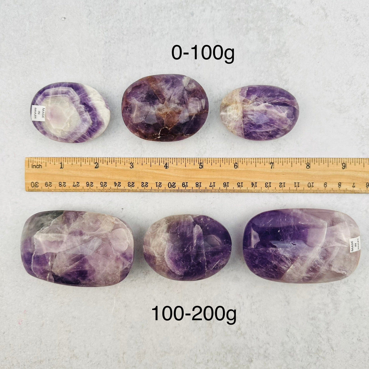 Chevron Amethyst Palm Stones - Polished Pocket Stone - By Weight -