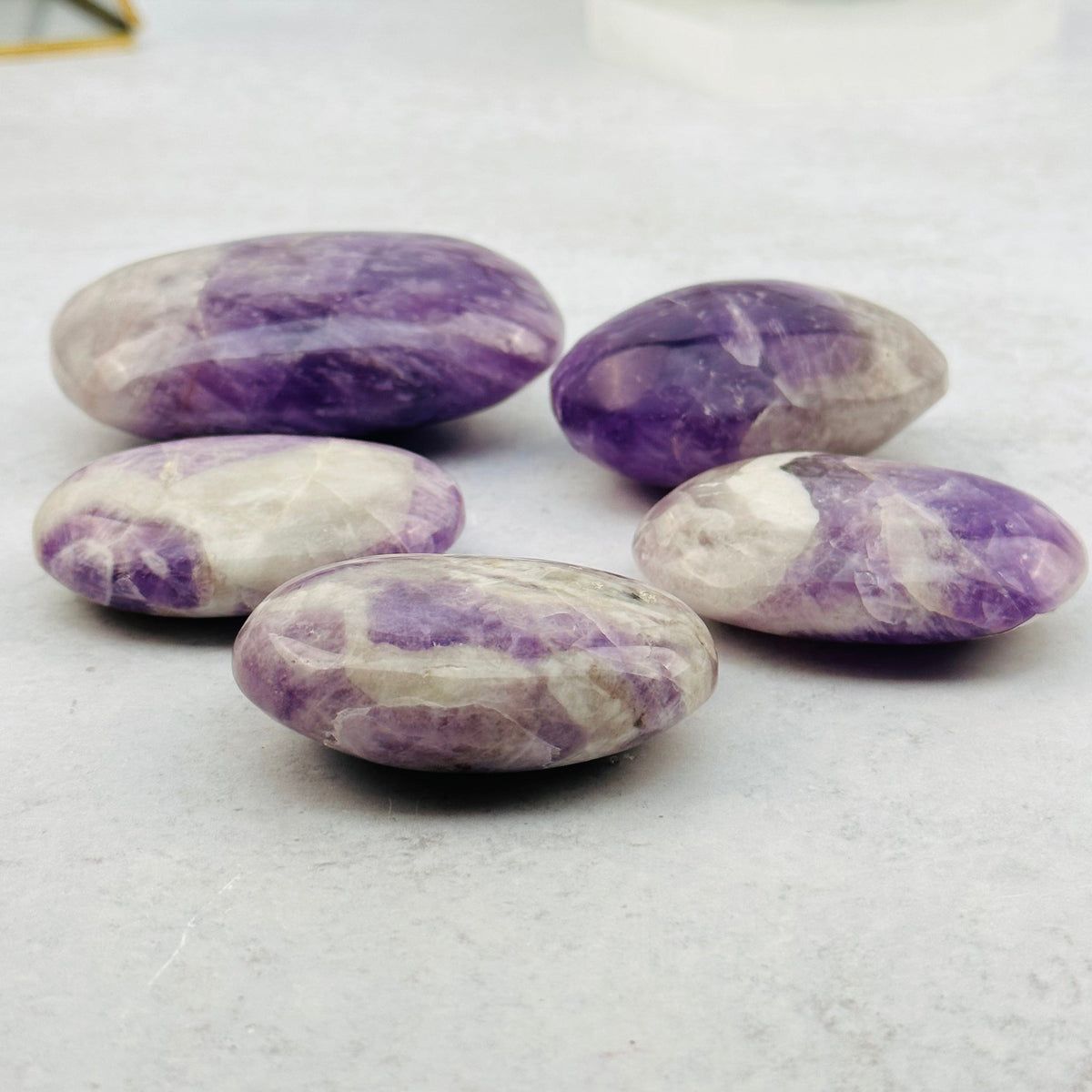 Chevron Amethyst Palm Stones - Polished Pocket Stone - By Weight -