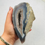 Agate Geode Crystal Pair