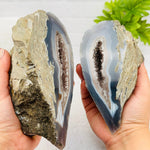 Agate Geode Crystal Pair