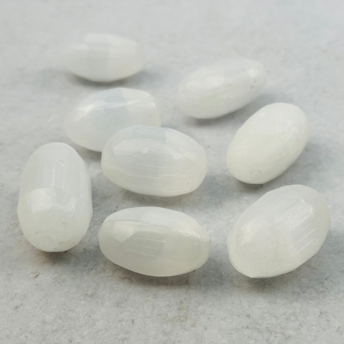 Tumbled Oval Selenite - Pocket Crystal Stone -