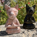 Cat Buddha - Black or White Cat -