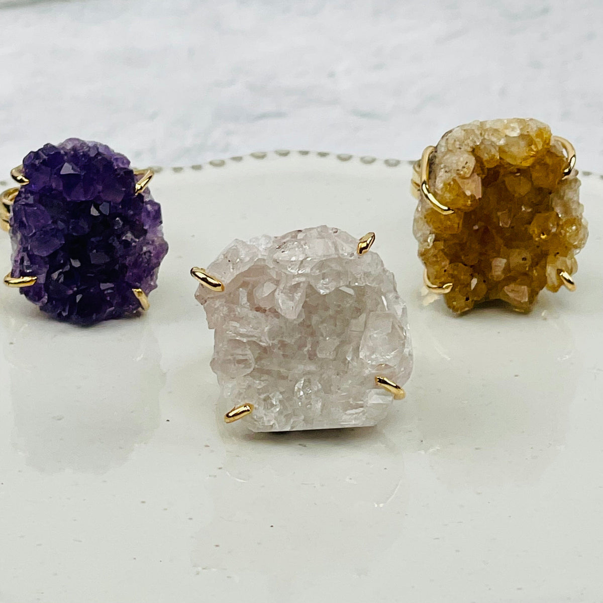 Crystal Cluster Ring (Amethyst, Citrine, or Crystal Quartz)