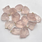 Tumbled Rose Quartz Pendant with Silver Plated Bail