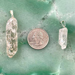 Crackle Quartz Point Pendant with Silver Plated Bail