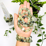 Prehnite Mixed-sized Bead Bracelets