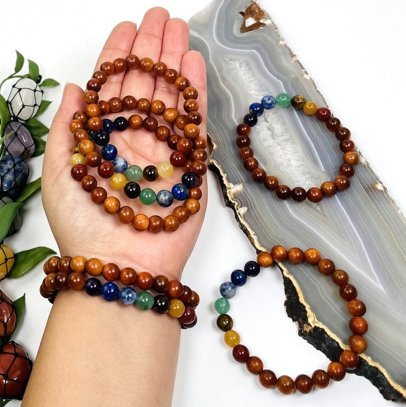 Chakra Bead Bracelets with Sandalwood