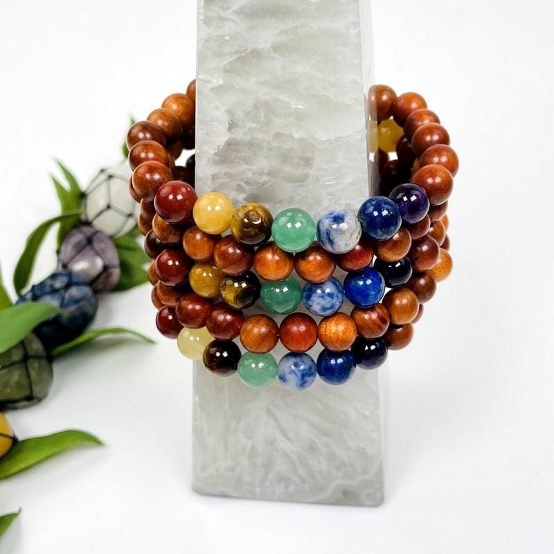 Chakra Bead Bracelets with Sandalwood