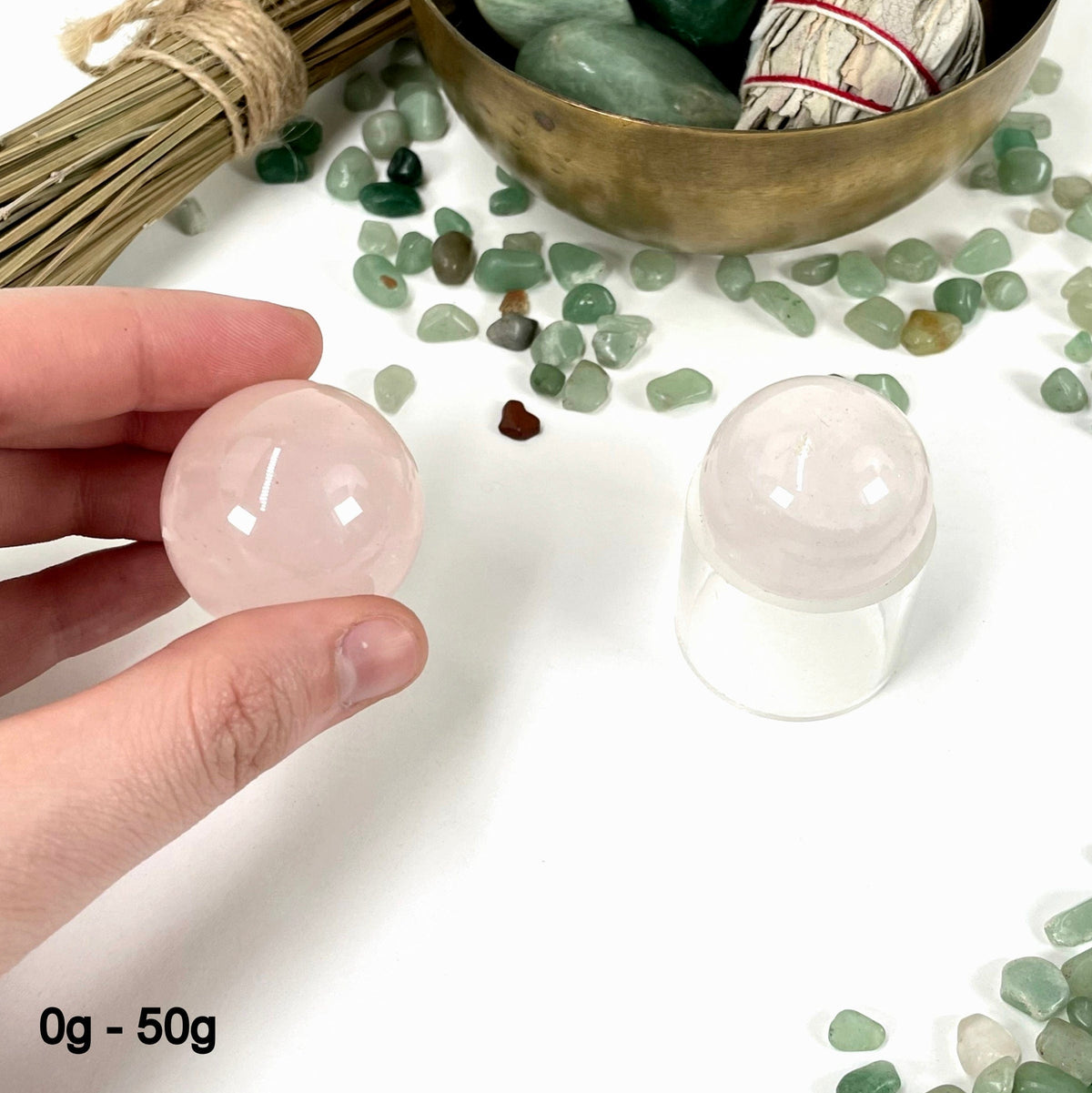 Rose Quartz Sphere Polished Crystal Ball - By Weight